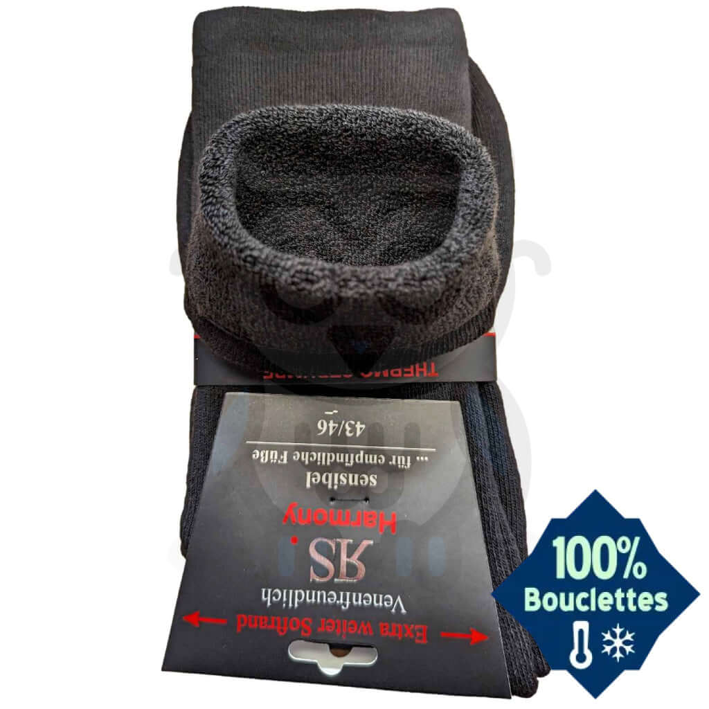 Intérieur Chaussette 100% Bouclettes - Lot De 2 Paires Chaussettes Chaudes Grande Largeur