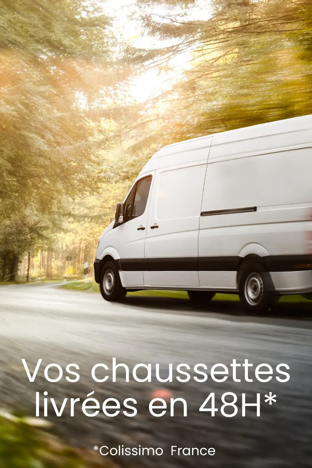 Camion de livraison des chaussettes de sante livrées en 48 heures à domicile