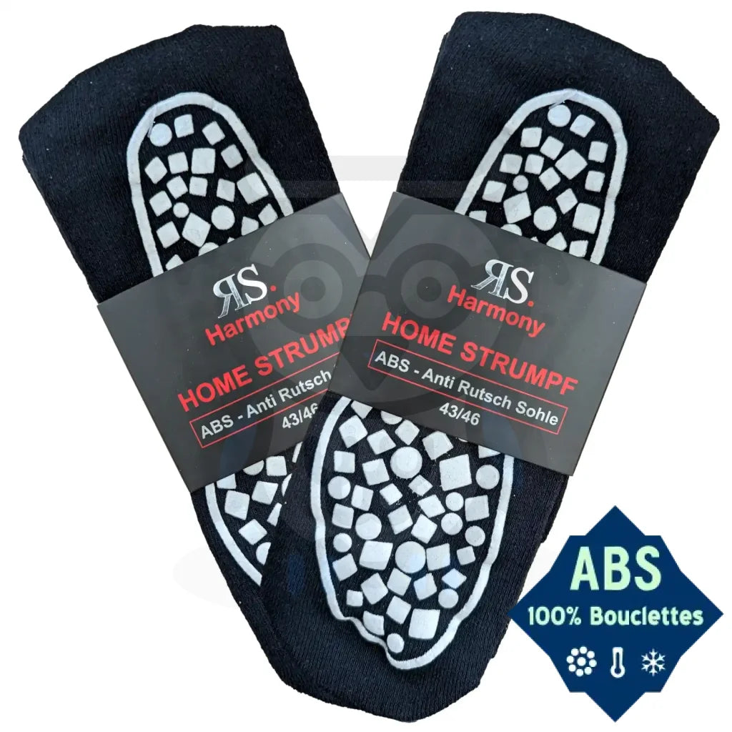 Chaussettes Antidérapantes Semelle ABS Home - 2 paires - 43/46 / Marine - Chaussettes antidérapantes