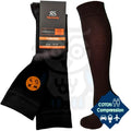 Mi-Bas De Compression Coton Unis Homme Et Femme 35/38 / Noir Chaussettes Compresion
