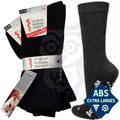 Chaussettes extra larges antidérapantes avec semelles ABS, 2 paires confort pour meilleure adhérence.