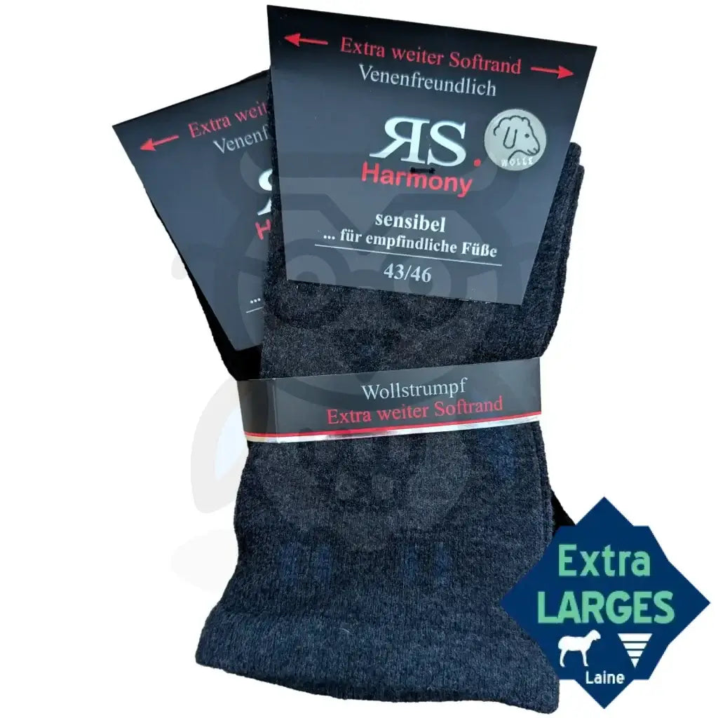 Chaussettes Extra Larges Laine - 2 paires 43/46 Chaussettes Extra Larges Laine