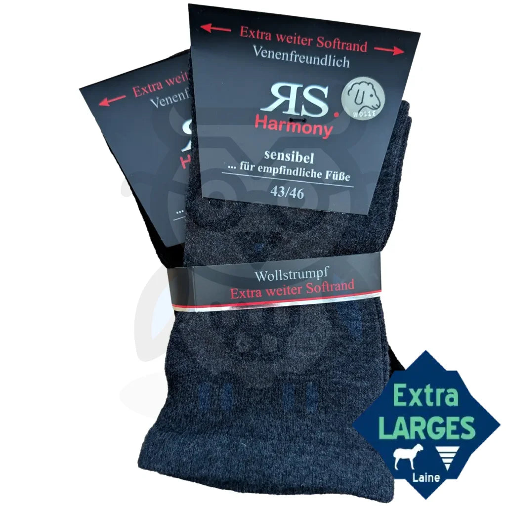 Chaussettes Extra Larges Laine - 2 paires 43/46 Chaussettes Extra Larges Laine