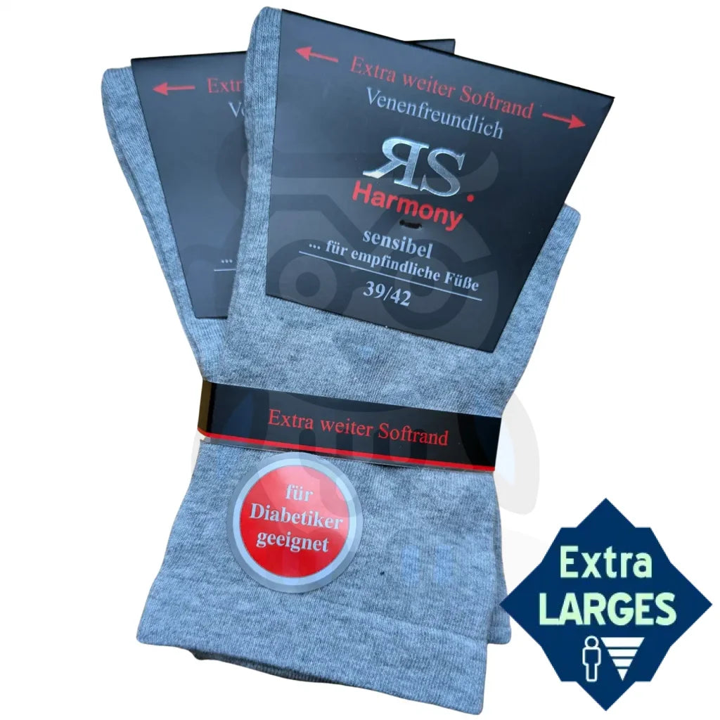 Chaussettes Extra Larges Mollets Forts Homme - 2 Paires 39/42 / Argent / Masculin Chaussettes Extra Larges