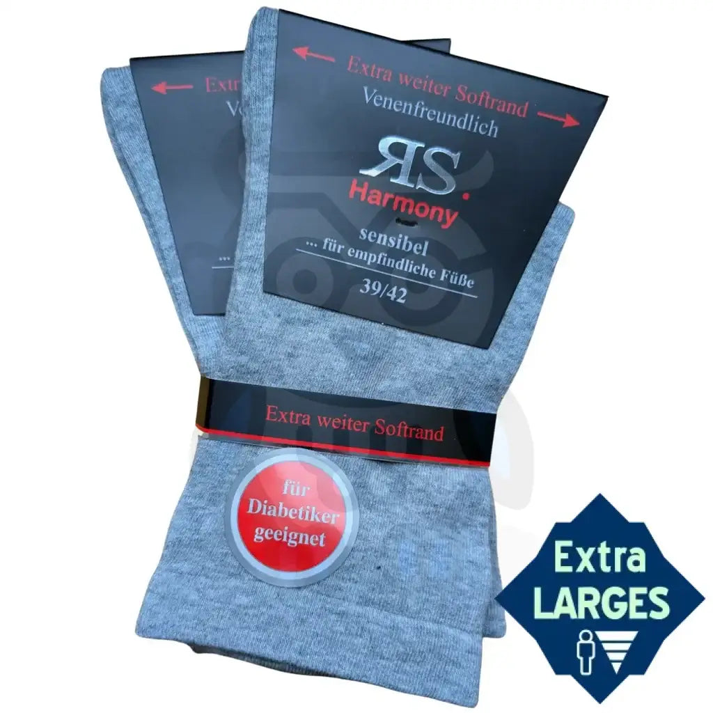 Chaussettes Extra Larges Mollets Forts Homme - 2 Paires 39/42 / Argent / Masculin Chaussettes Extra Larges