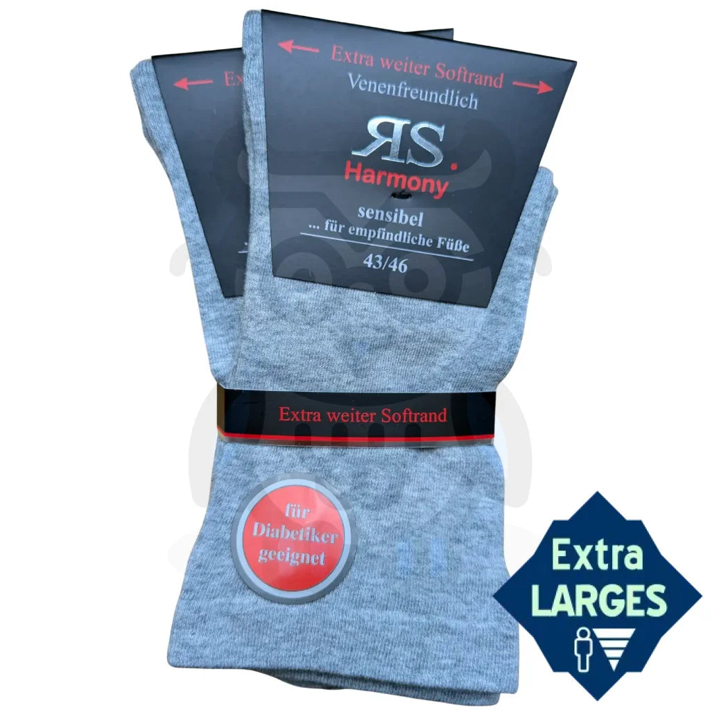 Chaussettes Extra Larges Mollets Forts Homme - 2 Paires 43/46 / Argent / Masculin Chaussettes Extra Larges