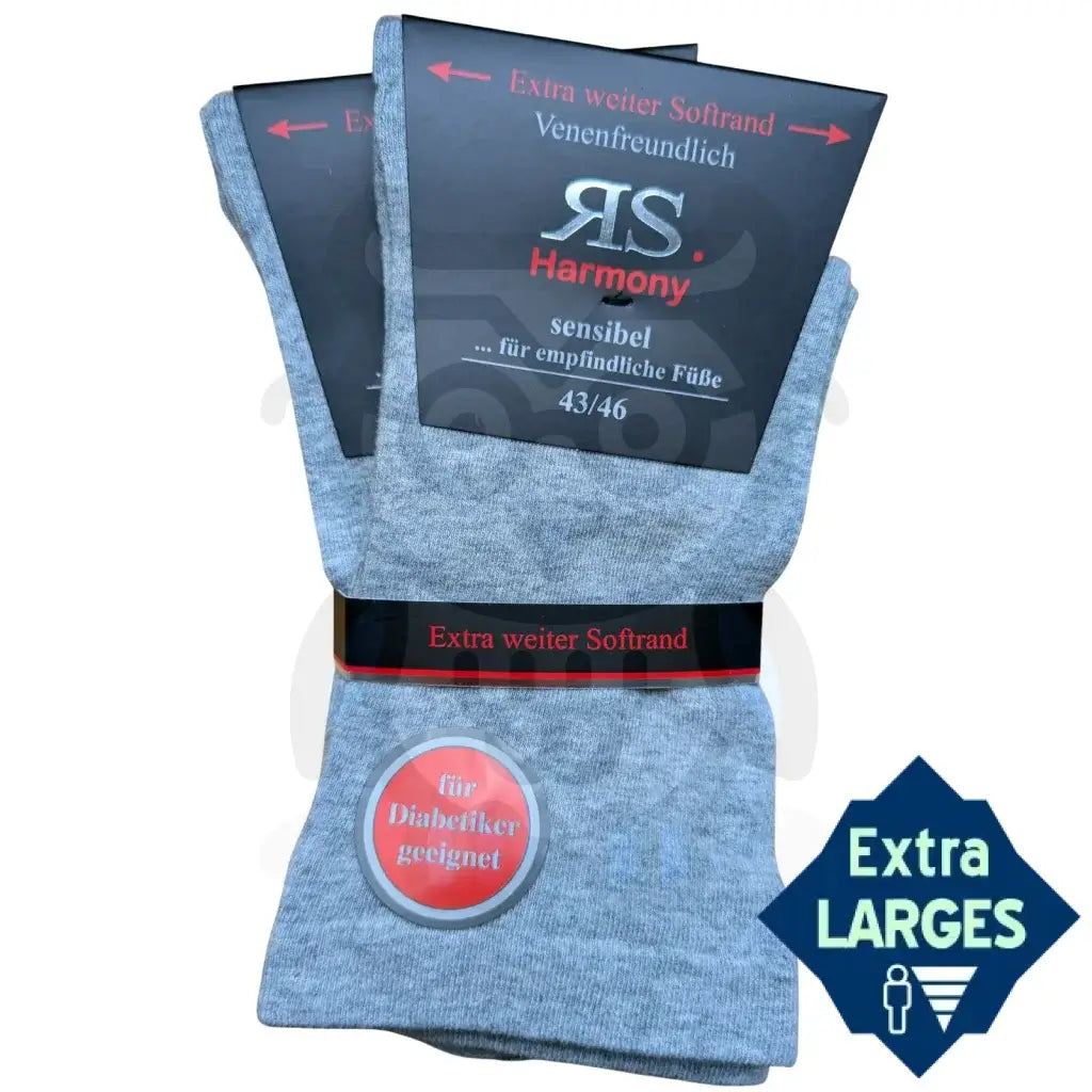Chaussettes Extra Larges Mollets Forts Homme - 2 Paires 43/46 / Argent / Masculin Chaussettes Extra Larges