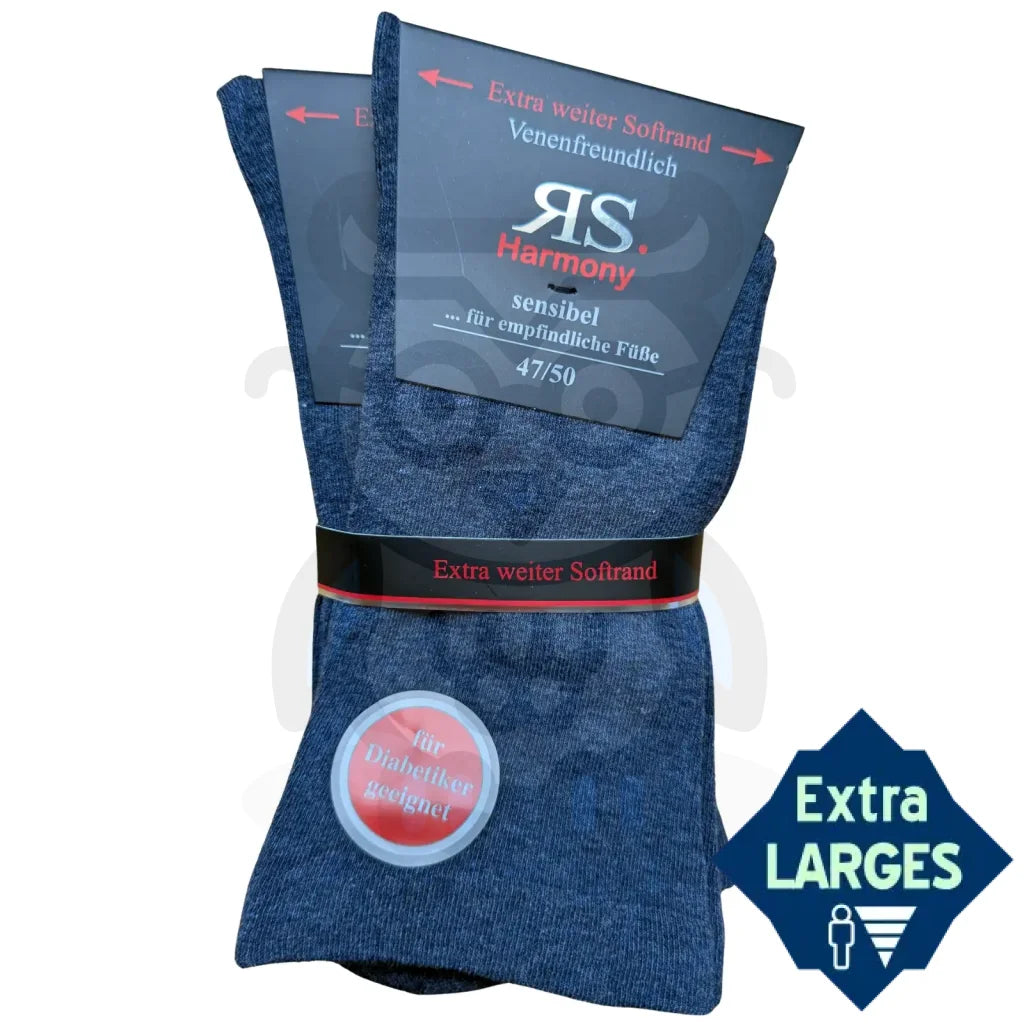 Chaussettes Extra Larges Mollets Forts Homme - 2 Paires - 47/50 / Jean / Masculin - Chaussettes Extra Larges
