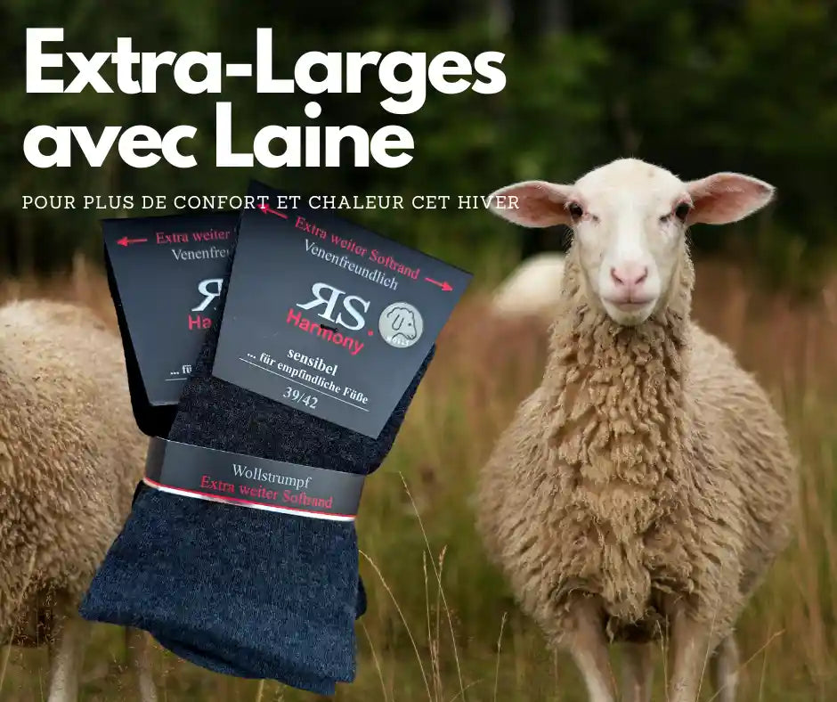 Les chaussettes extra larges sont en laine pour l'hiver
