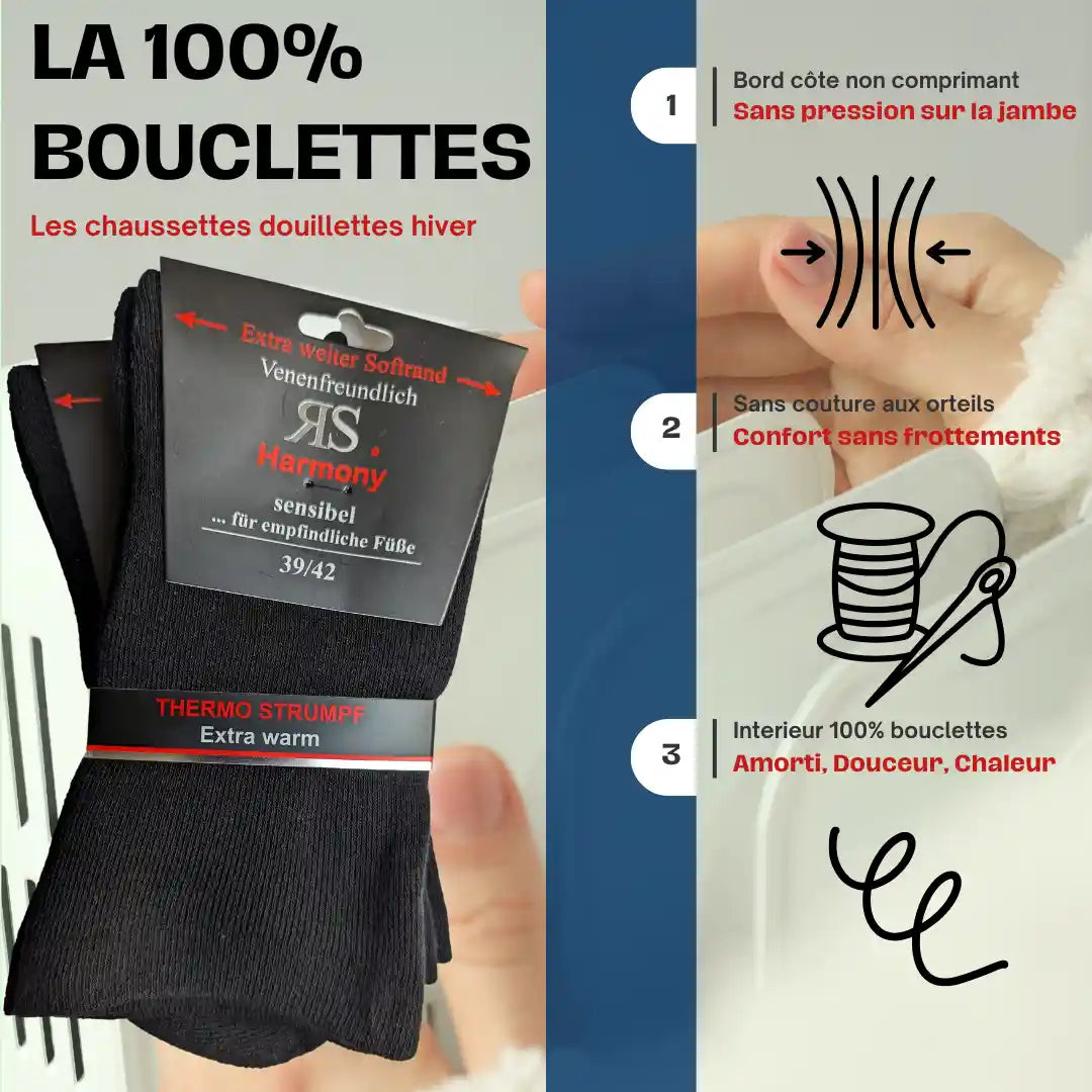 Les 3 qualité principales des chaussettes 100% bouclettes pour l'hiver
