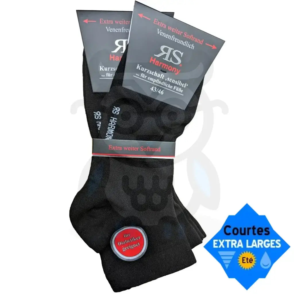 Socquettes Extra Larges Sans Elastique - 2 Paires Chaussettes